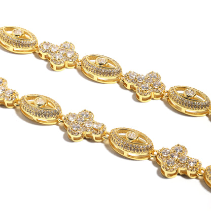 Sparkling Evil Eye & Cross Gemstone Necklace