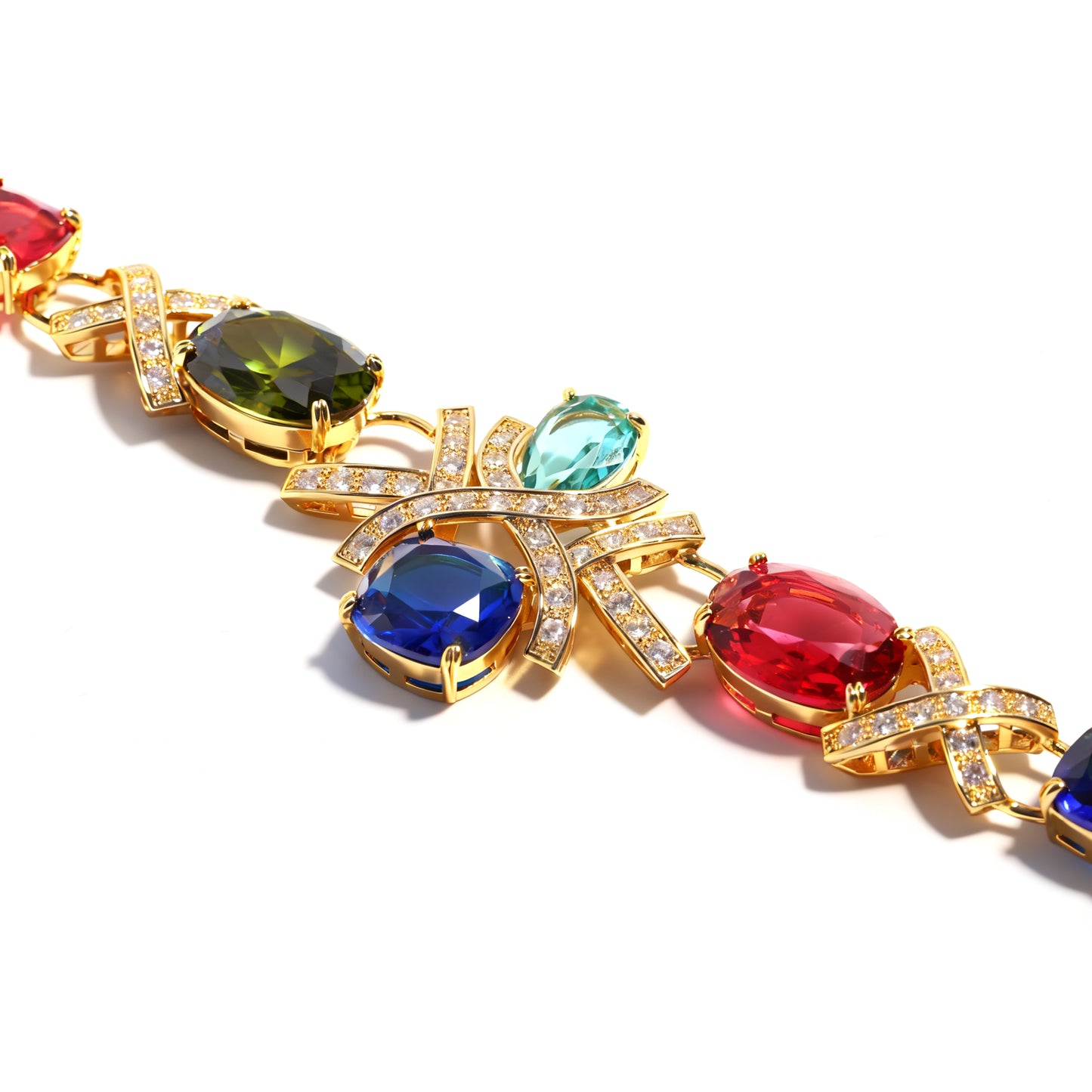 Symphony of Royal Hues: Gem Palace Collar Necklace