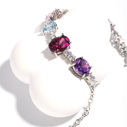 Colorful Dream Princess Gemstone Tennis Necklace