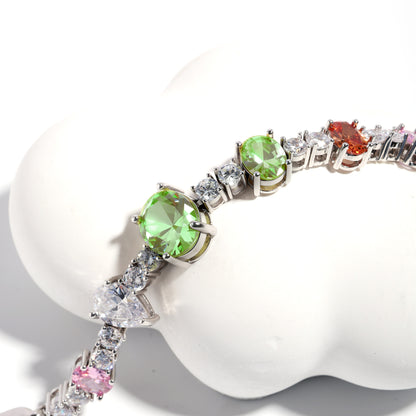 Colorful Dream Princess Gemstone Tennis Necklace