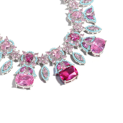 Emerald-Cut Peach Morganite & Tiffany Enamel Necklace