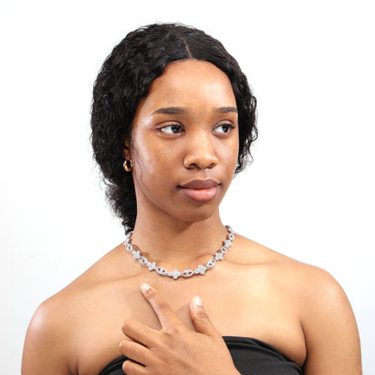 Sparkling Evil Eye & Cross Gemstone Necklace