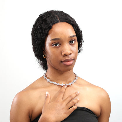 Sparkling Evil Eye & Cross Gemstone Necklace