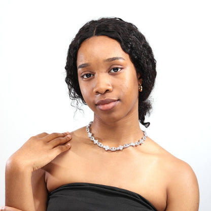 Sparkling Evil Eye & Cross Gemstone Necklace