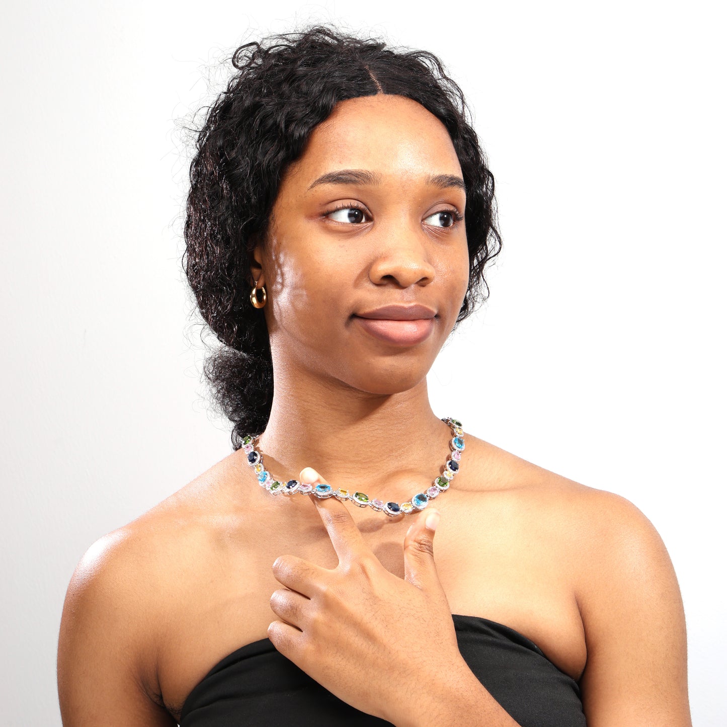 Pastel Dream Adjustable Oval-Cut Gemstone Necklace