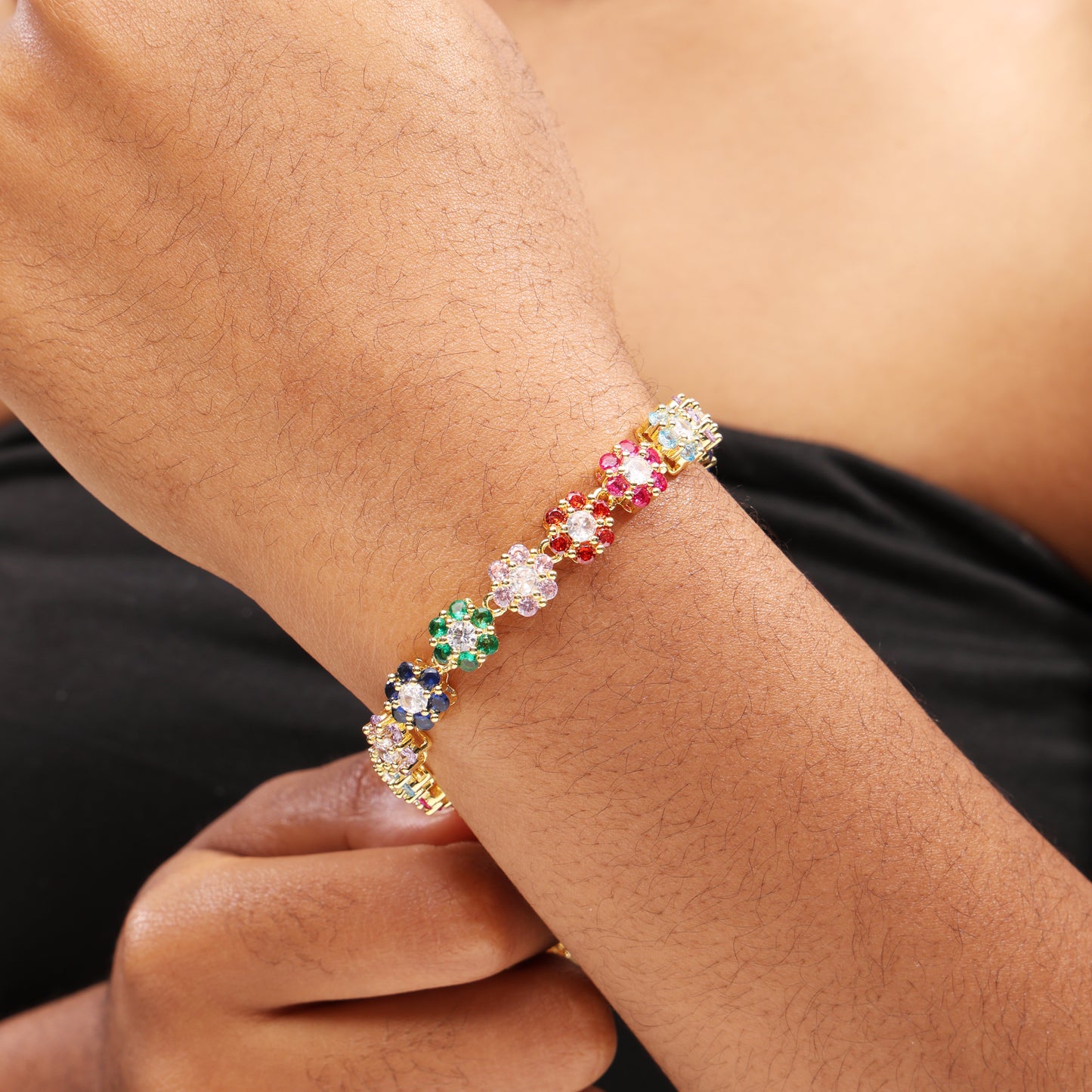 Multi Floral Wreath Gemstone Necklace