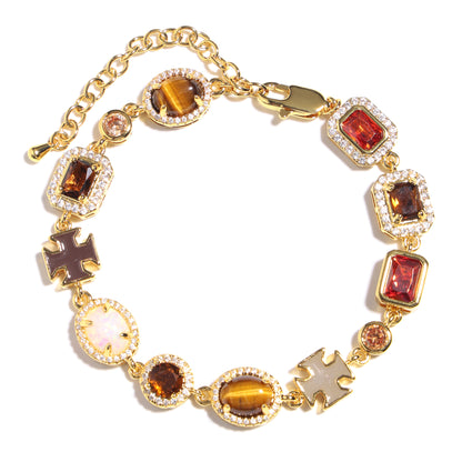 Desert Mirage Opal and Tiger's Eye Gemstone Necklace