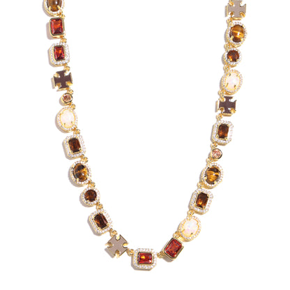 Desert Mirage Opal and Tiger's Eye Gemstone Necklace