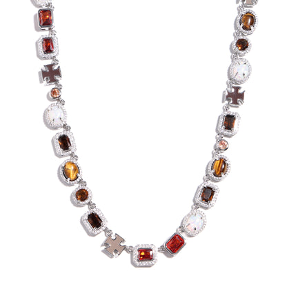 Desert Mirage Opal and Tiger's Eye Gemstone Necklace