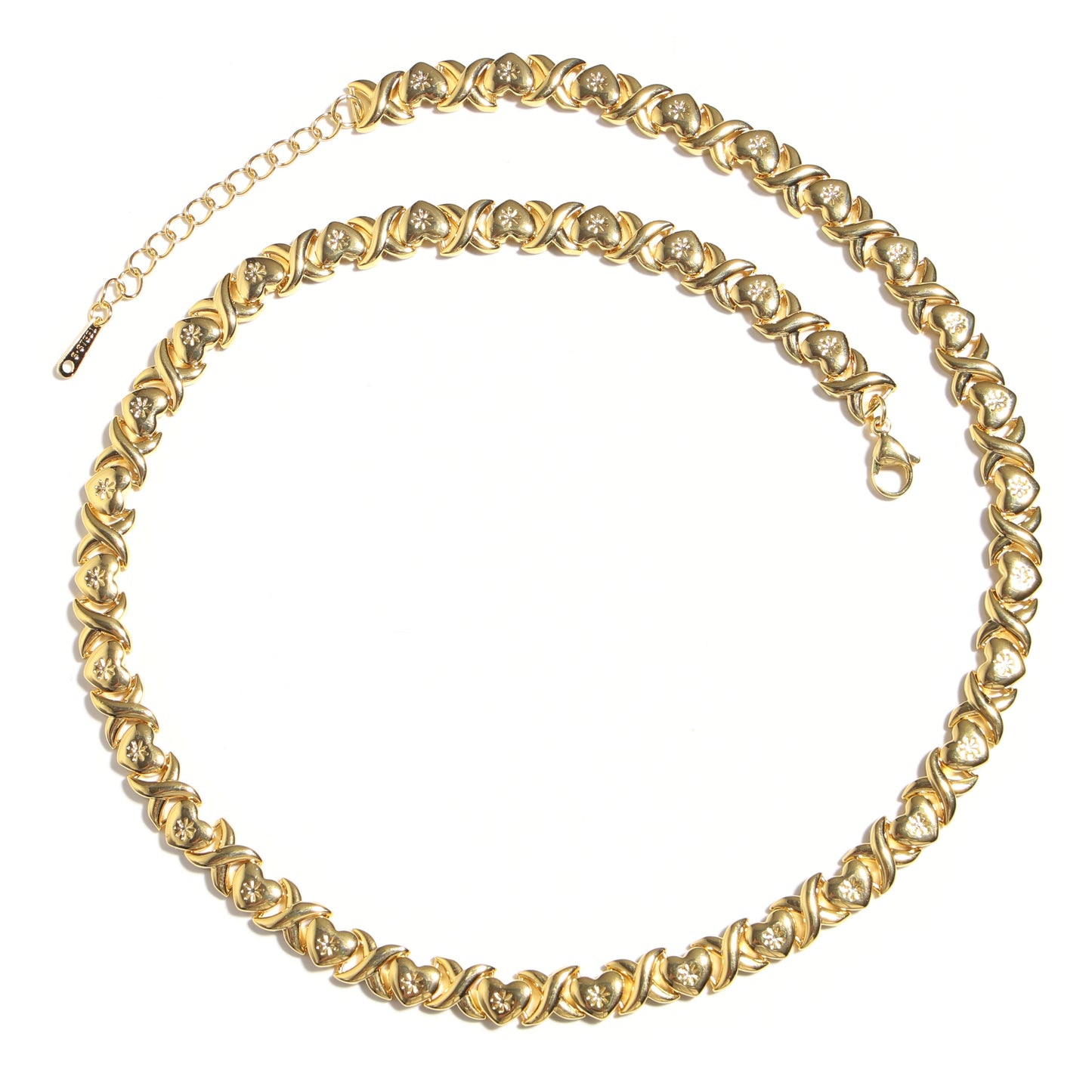 Classic Gold XOXO Heart-shaped Design Necklace