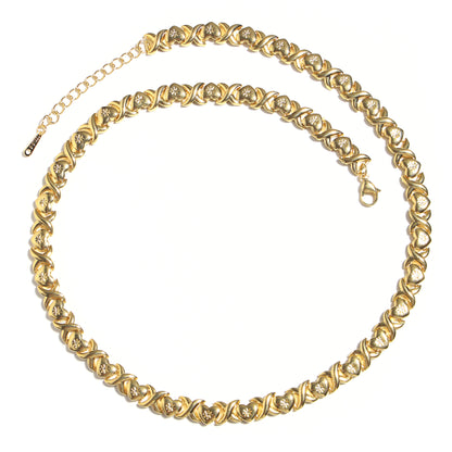 Classic Gold XOXO Heart-shaped Design Necklace