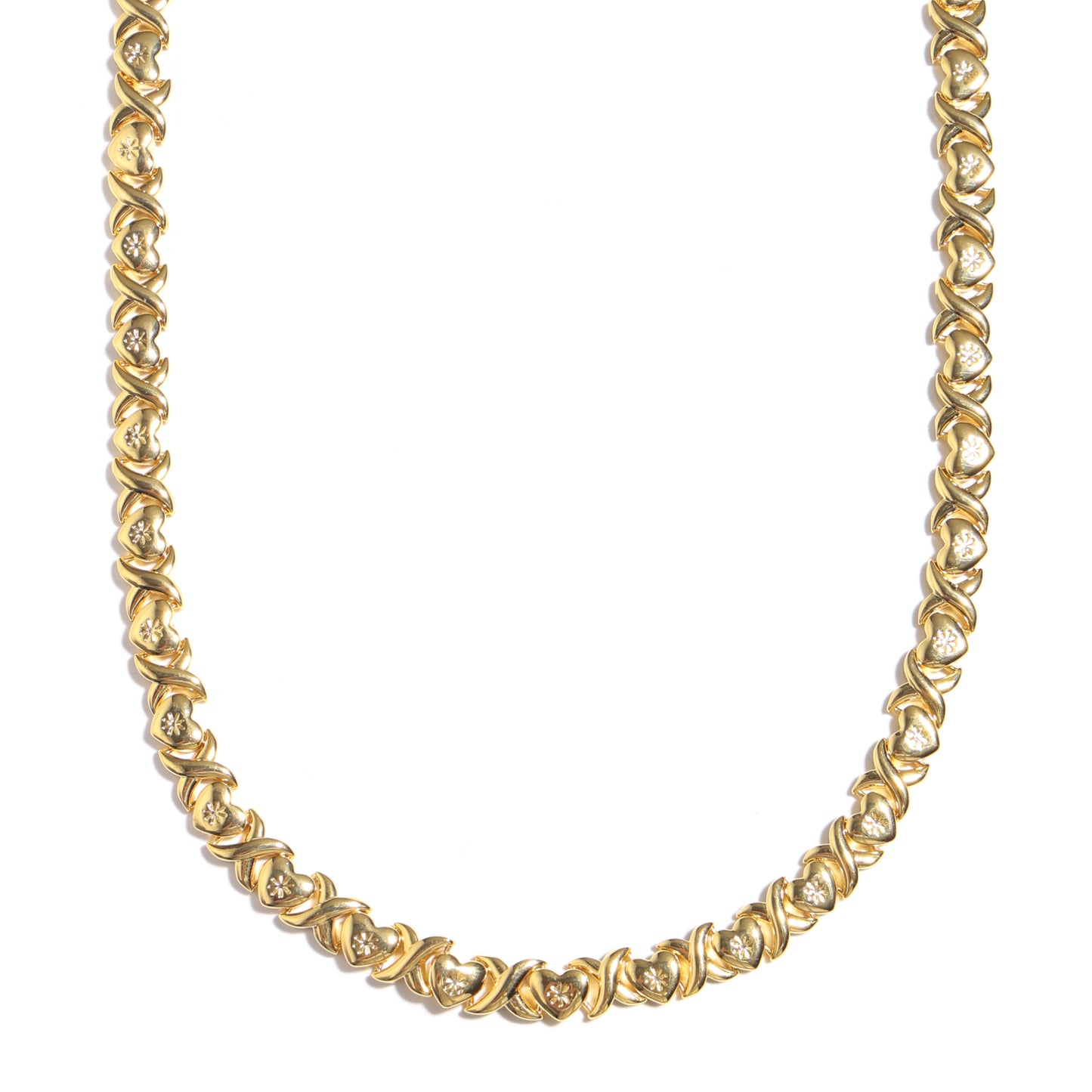 Classic Gold XOXO Heart-shaped Design Necklace