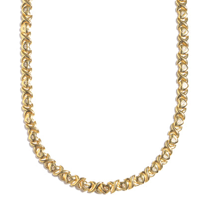 Classic Gold XOXO Heart-shaped Design Necklace