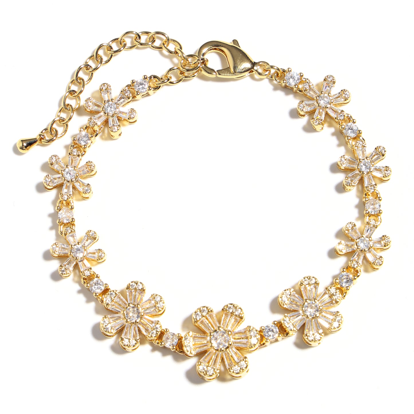 Starlight Blossom: Full-Pave Diamond Flower Necklace