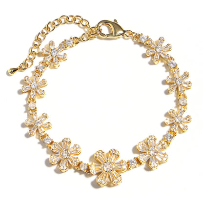 Starlight Blossom: Full-Pave Diamond Flower Necklace
