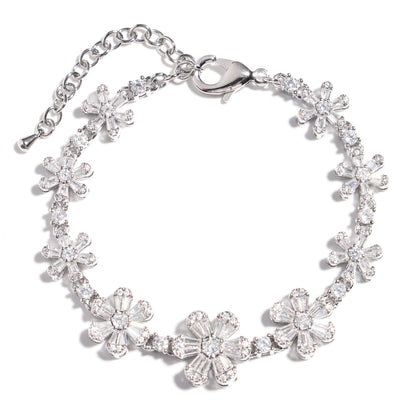 Starlight Blossom: Full-Pave Diamond Flower Necklace