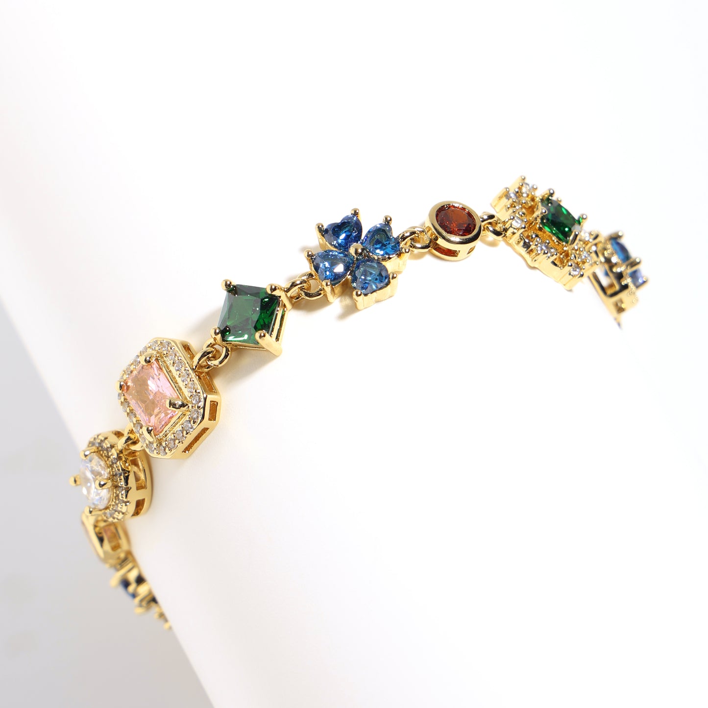 Antique Bloom Multi-Cut Gemstone Statement Necklace