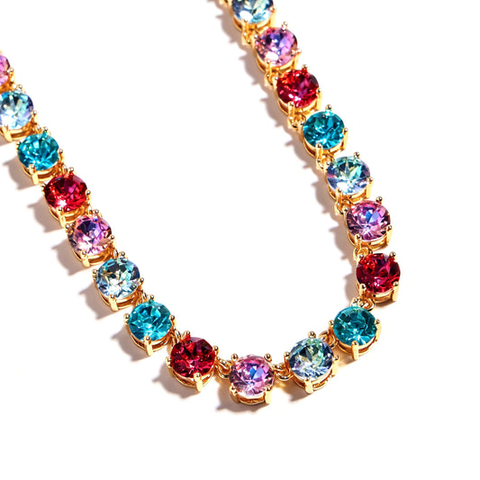 Ocean Twilight: Blue-to-Violet Crystal Necklace
