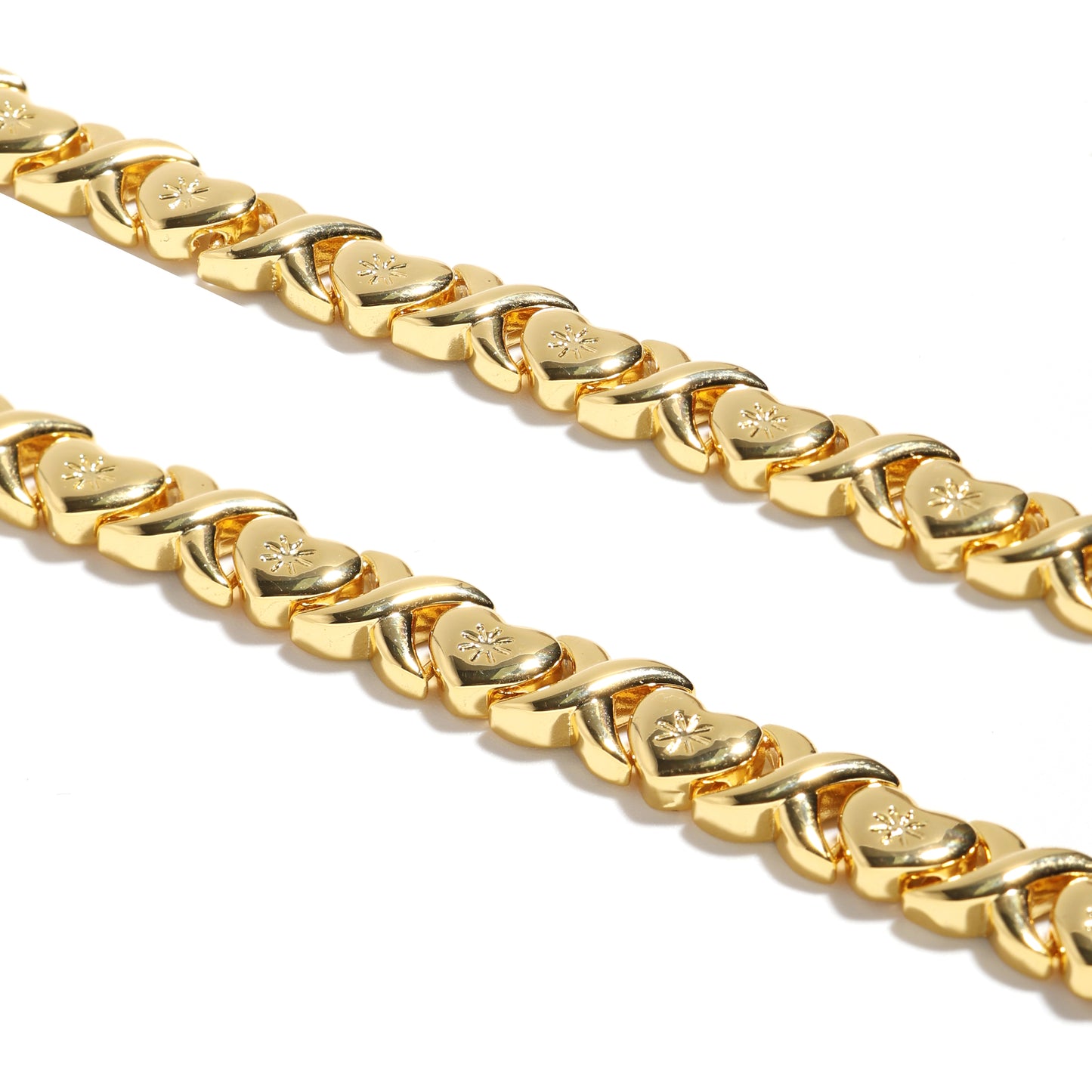 Classic Gold XOXO Heart-shaped Design Necklace