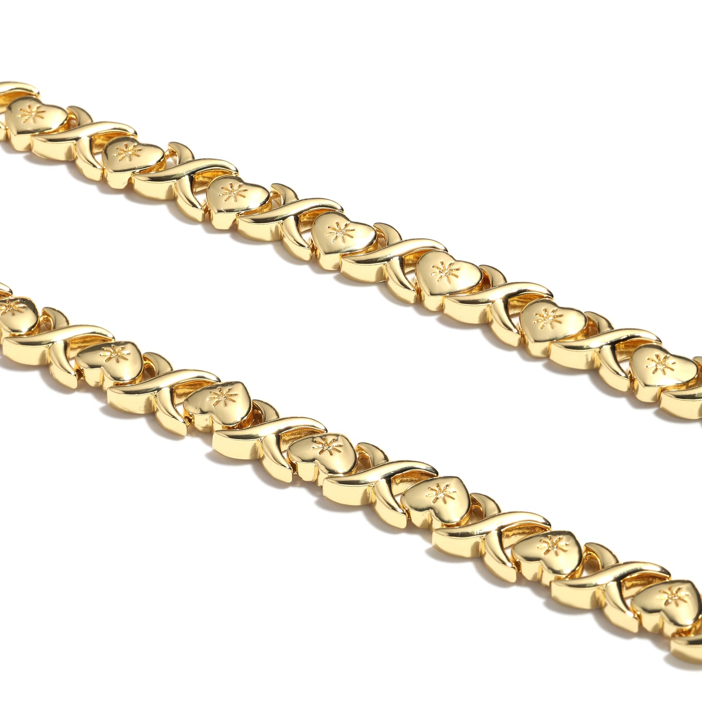 Classic Gold XOXO Heart-shaped Design Necklace