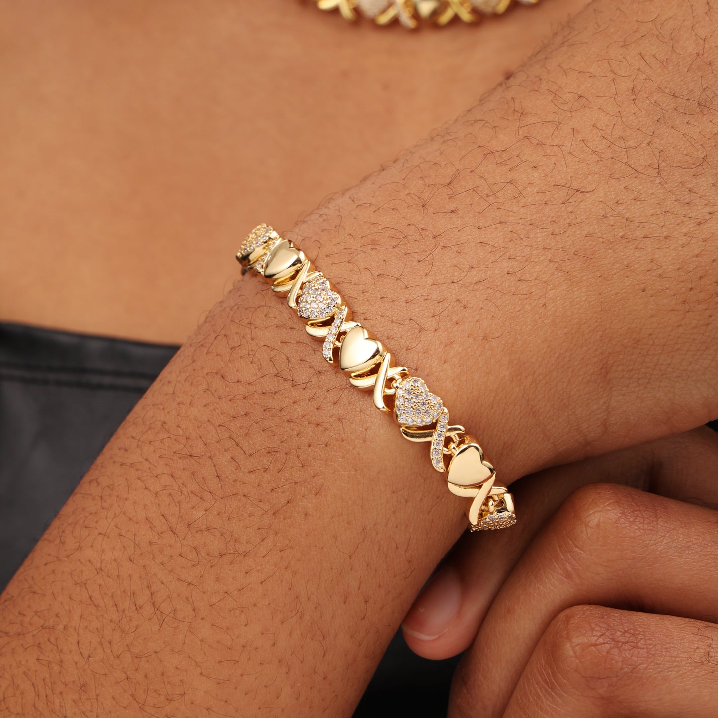 Gold XOXO Diamond Gemstone Bracelet