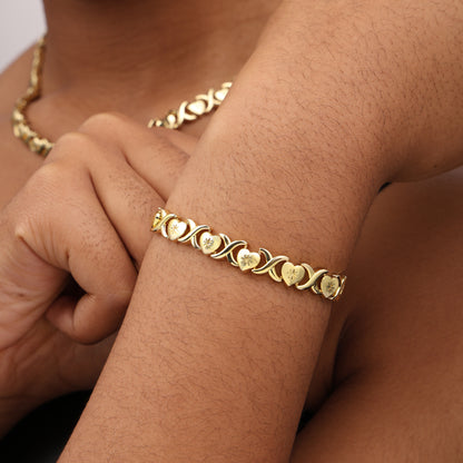 Classic Gold XOXO Heart-shaped Design Necklace