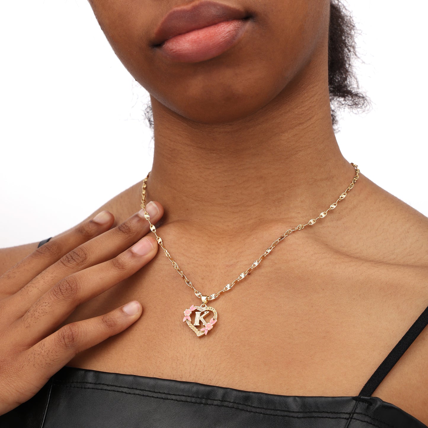 A-Z Letter Heart Shaped Initial Pendant Necklace