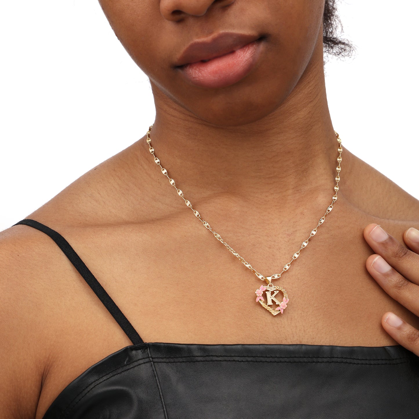 A-Z Letter Heart Shaped Initial Pendant Necklace