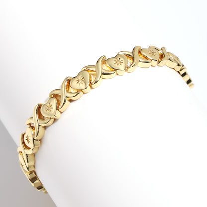 Classic Gold XOXO Heart-shaped Design Necklace