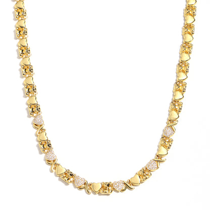 Bear Hug Heart Diamond XO Necklace
