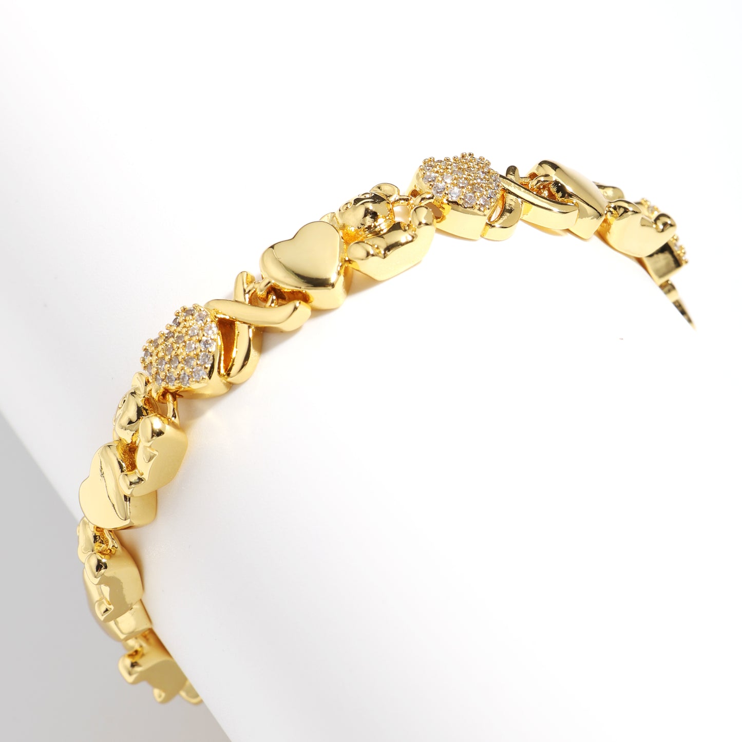 Bear Hug Heart Diamond XO Bracelet