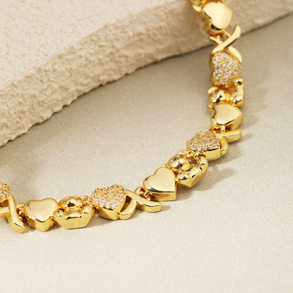 Bear Hug Heart Diamond XO Bracelet