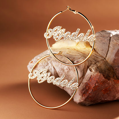 Fashion Big Hoop Name Earrings