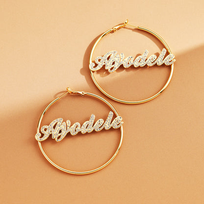 Fashion Big Hoop Name Earrings
