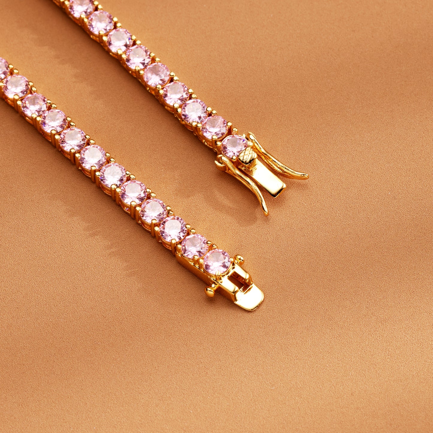 4MM Pink Ice Out Tennis Chain