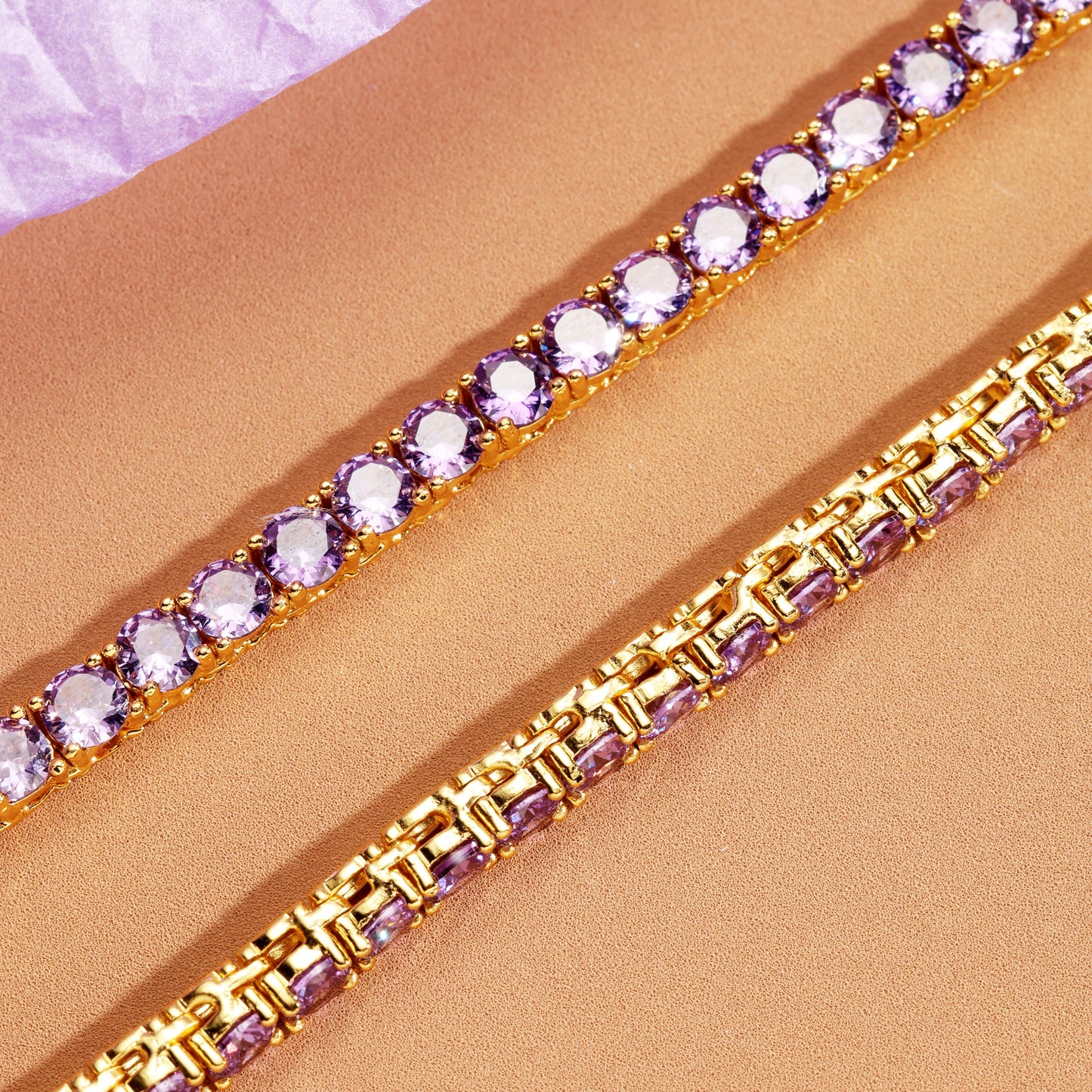 4MM Purple Iced Out Tennis Chain