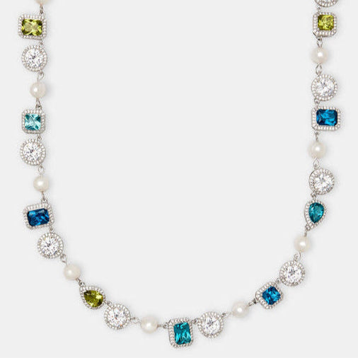 Blue & Green Mixed Gemstone Necklace
