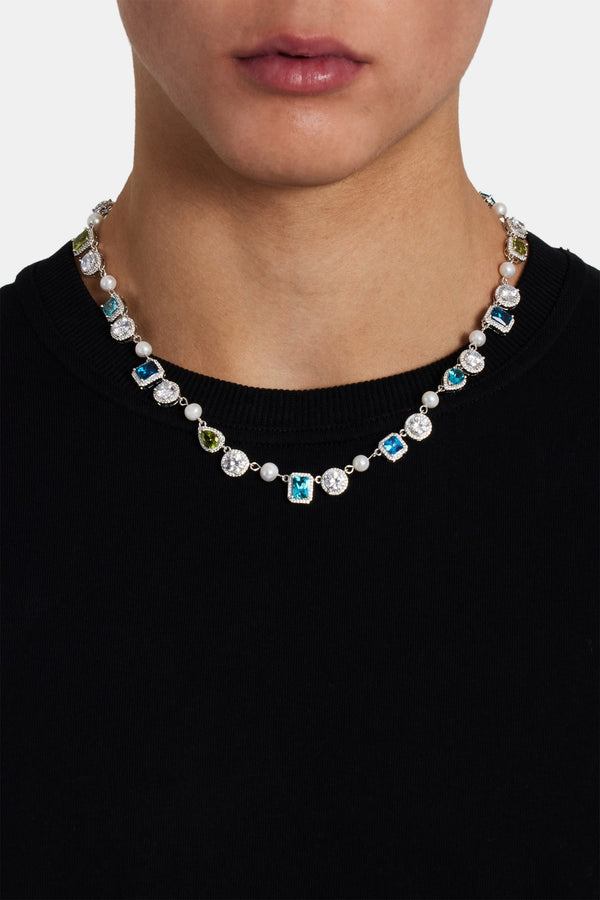 Blue & Green Mixed Gemstone Necklace