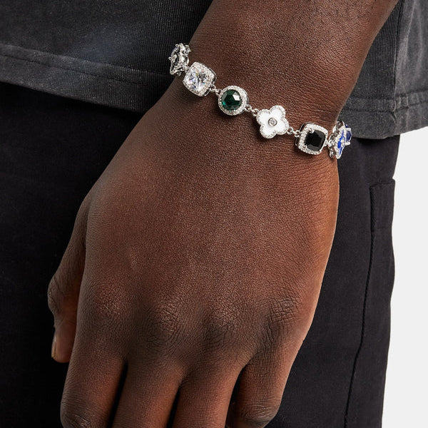 Multi Gemstone Motif Bracelet