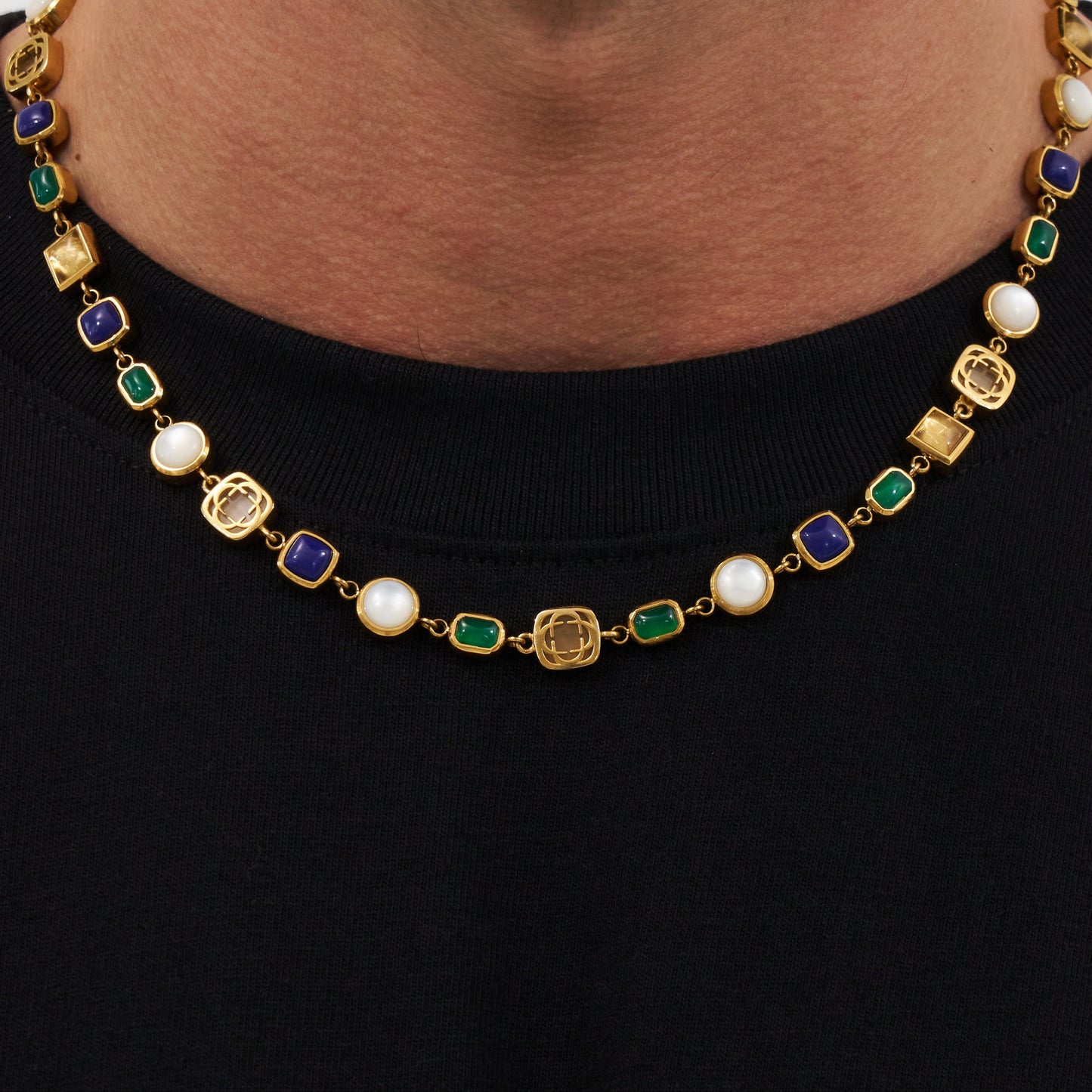 Blue Crystal Gemstone Necklace