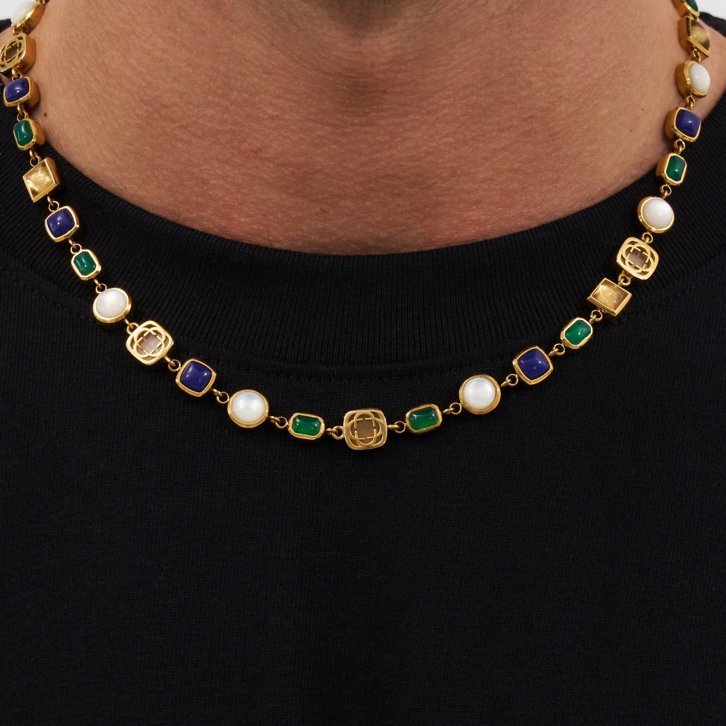 Blue Crystal Gemstone Set(Gemstone Necklace ＆ Bracelet)