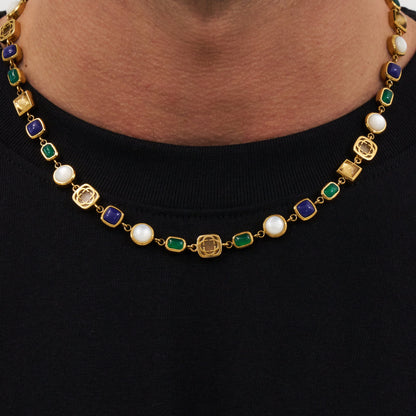 Blue Crystal Gemstone Set(Gemstone Necklace ＆ Bracelet)