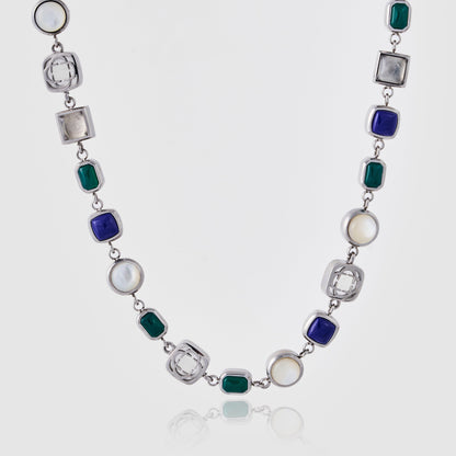 Blue Crystal Gemstone Necklace