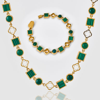 Green Quartz Gemstone Set(Gemstone Necklace ＆ Bracelet)
