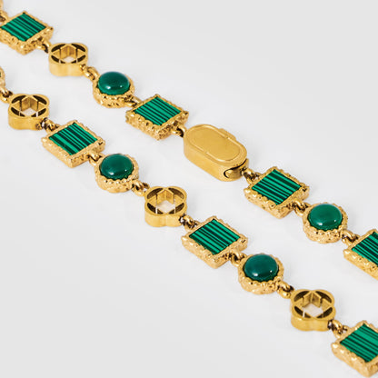 Green Quartz Gemstone Set(Gemstone Necklace ＆ Bracelet)