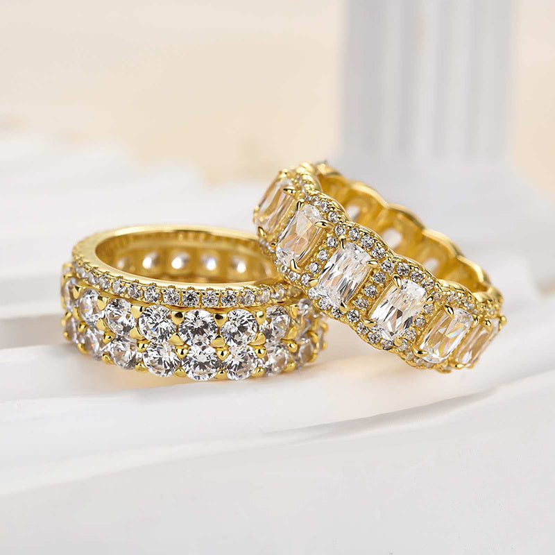 Luxurious Cushion Cut 5 Pieces Ring Set