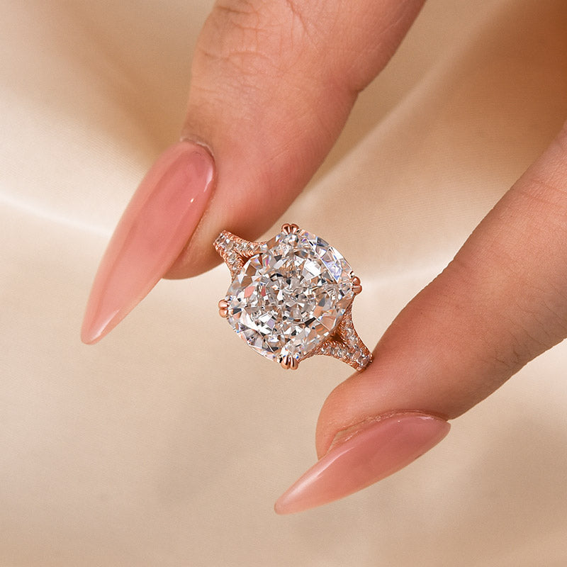 Excellent Split Shank Cushion Engagement Ring