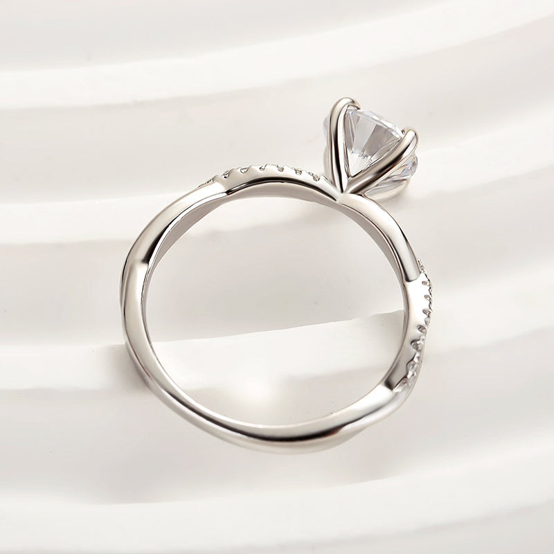 1.25 Carat Twist Round Cut Engagement Ring