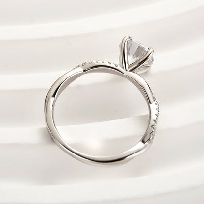 1.25 Carat Twist Round Cut Engagement Ring