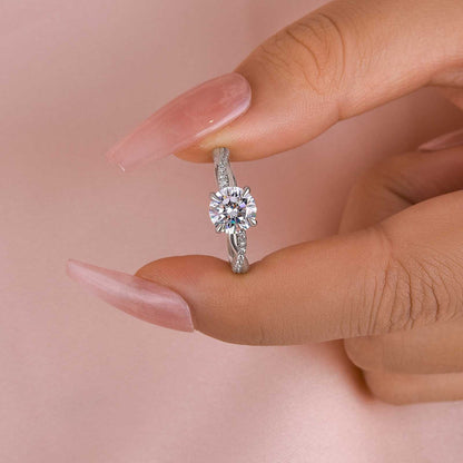 1.25 Carat Twist Round Cut Engagement Ring